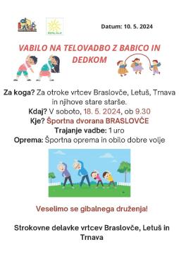 Vabilo Telovadimo